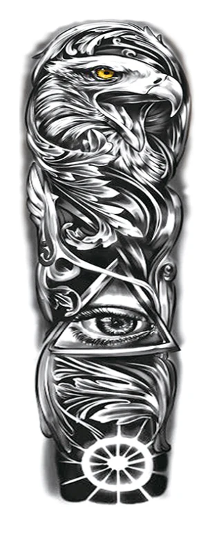Full Sleeve Arm/Bone Tattoo Eagle Eye