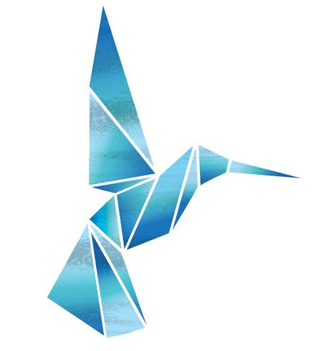 Geometric Hummingbird Prismfoil Tattoo