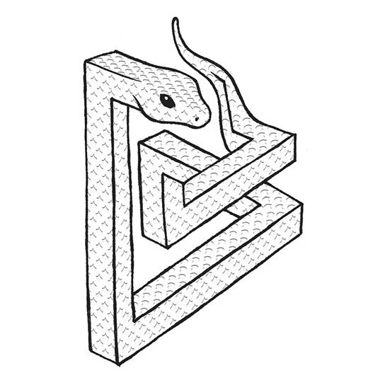 Geometric Snake Tattoo