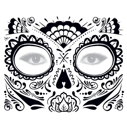 Glitter Black Face Mask Tattoo