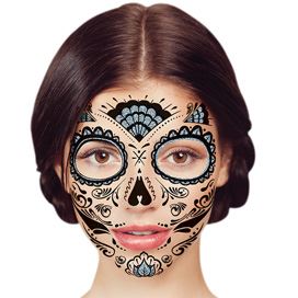 Glitter Black Face Mask Tattoo - Image 2