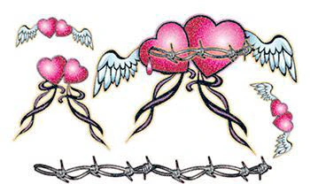 Glitter Hearts Tattoo