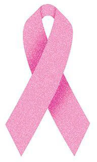Glitter Pink Awareness Ribbon Tattoo