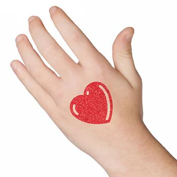 Glitter Red Heart Tattoo - Image 2