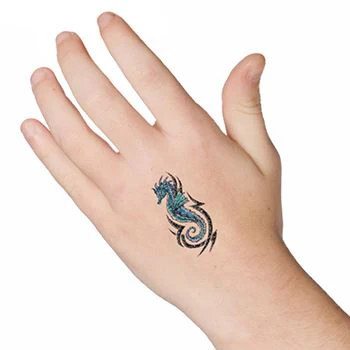 Glitter Sea Horse Tattoo - Image 2