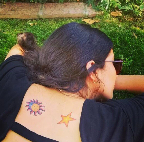 Glitter Sun Moon Star Tattoo - Image 3