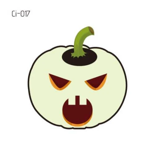 Glow in the Dark Angry Pumpkin temporary tattoo Halloween