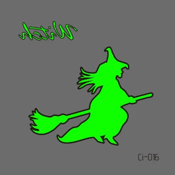 Glow in the Dark Flying Witch fake tattoo Halloween - Image 2