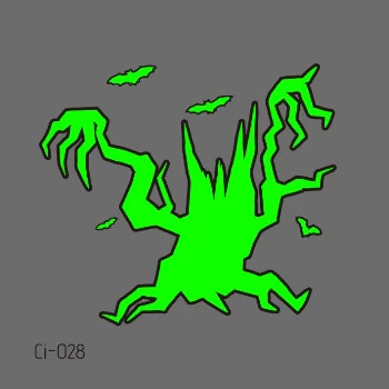 Glow in the Dark nep Dancing Tree tattoo from Halloween
