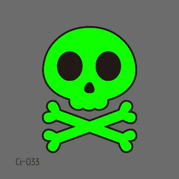 Glow in the Dark Skull ephemeral tattoo Halloween