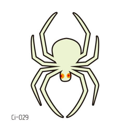 Glow in the Dark Spider fake tattoo Halloween - Image 2