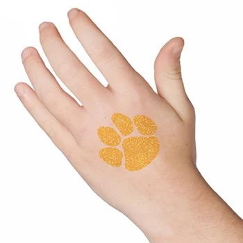 Gold Paw Glitter Tattoo - Image 2