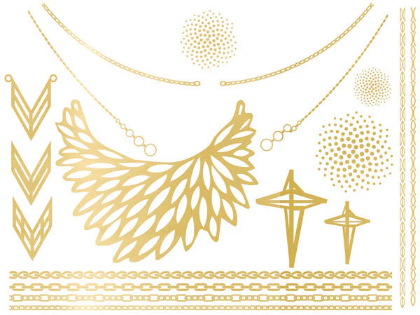 Golden Chains, Crosses & Dots (20 Tattoos)