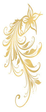 Golden Flower & Leafs Tattoo
