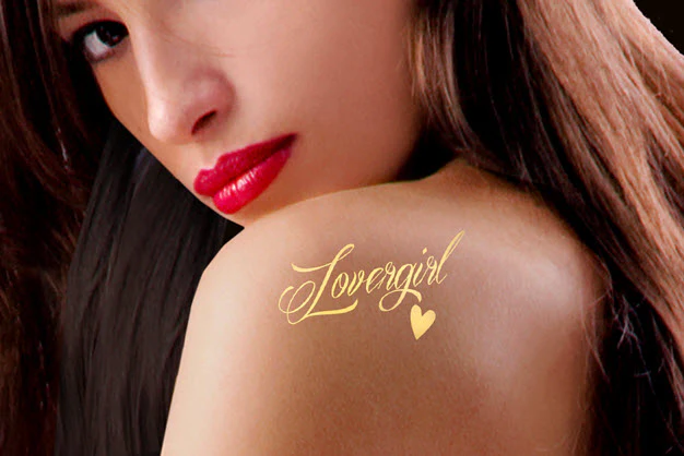 Golden Lover Girl Tattoo - Image 2