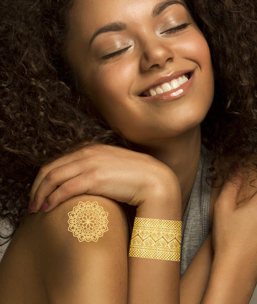 Golden Mandala Chains (8 Tattoos)