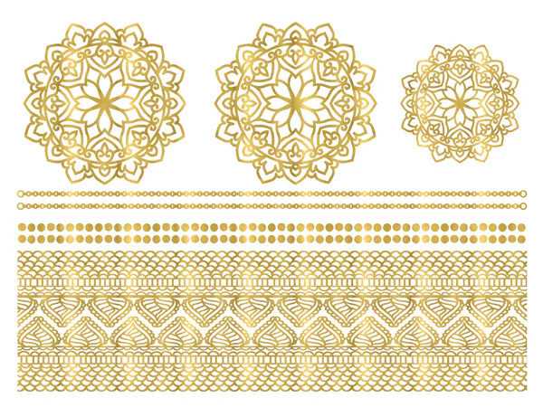 Golden Mandala Chains (8 Tattoos) - Image 2