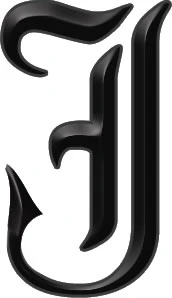 Gothic Letter 'J' Tattoo