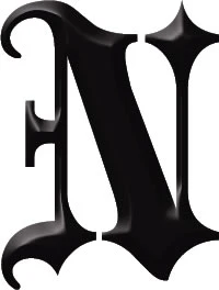 Gothic Letter 'N' Tattoo