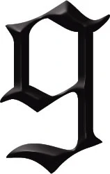 Gothic Number 9 (Nine) Tattoo