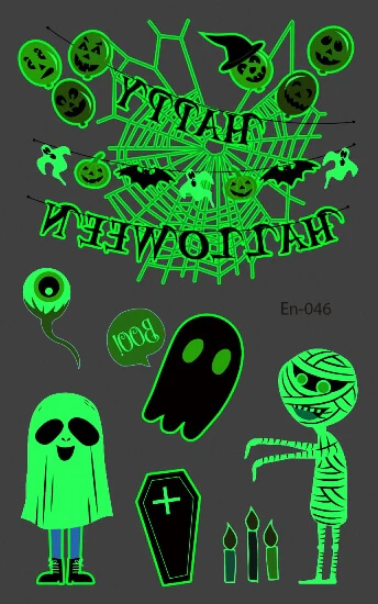 Graveyard Glow in the Dark Halloween Ephemeral Tattoo - Image 2