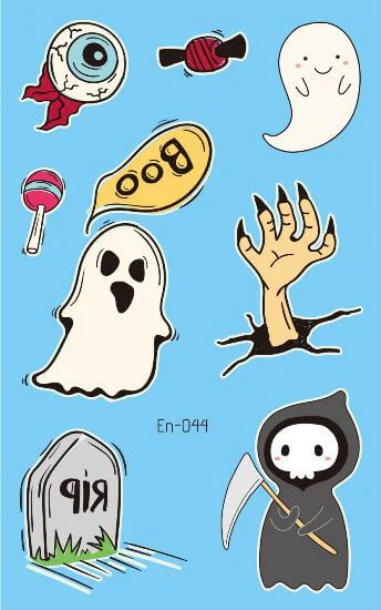 Graveyard Glow in the Dark Halloween Fake Tattoo