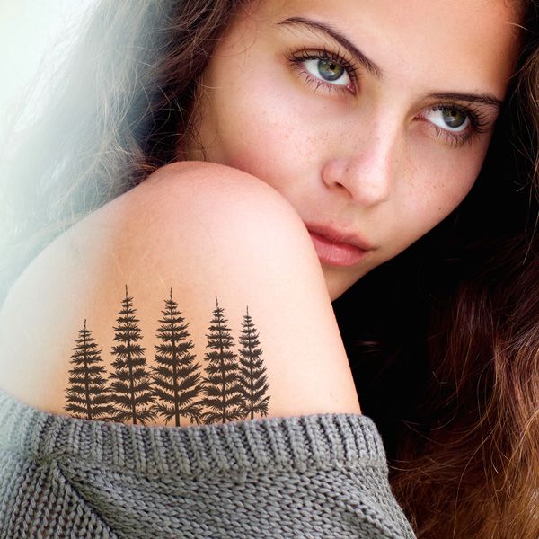 Group of Pine Trees Tattoo - Image 2