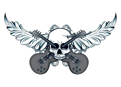 Guitars Skull Tattoo