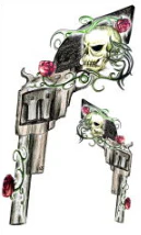 Gun with Skull Tattoo