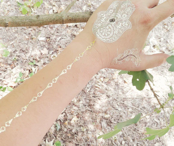 Hamsa & Feather Foil Tattoos - Image 2
