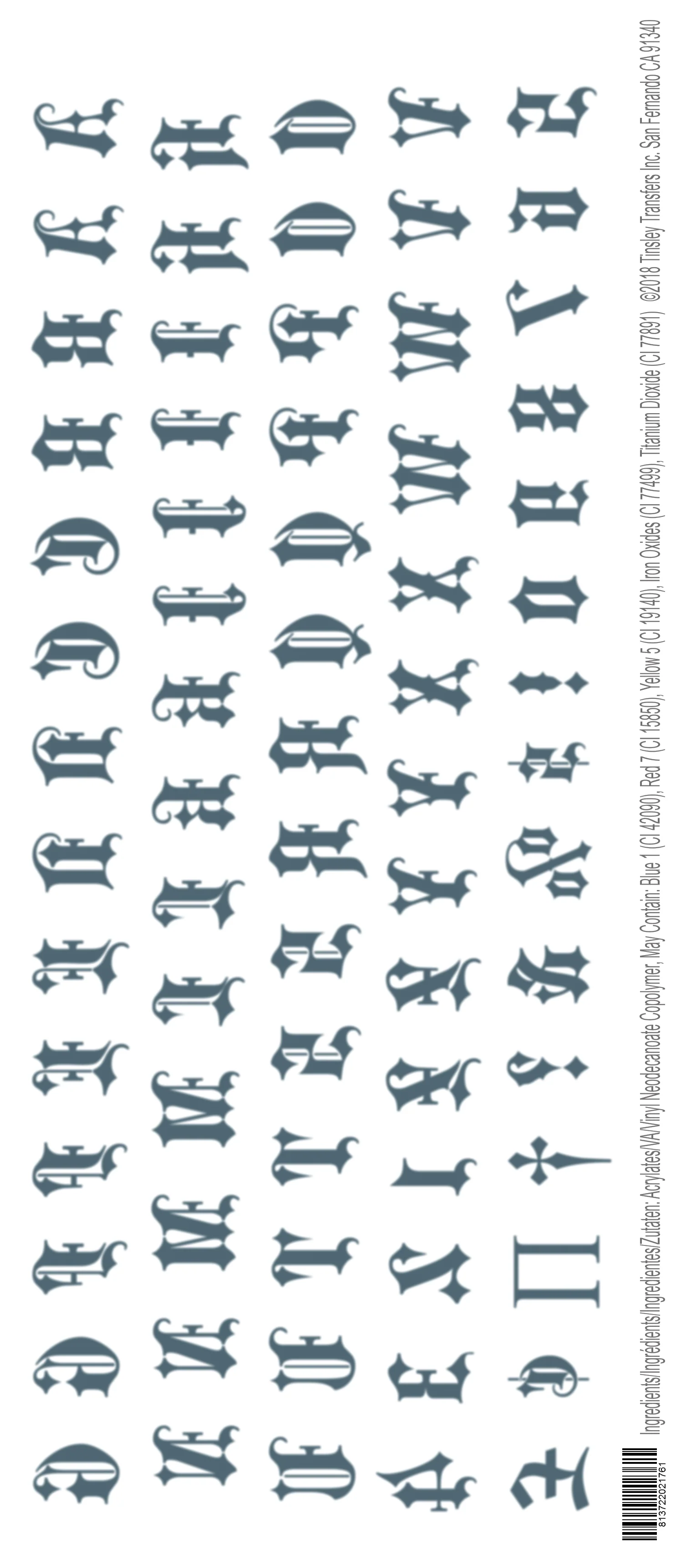 Hand - Old English Alphabet - Tinsley Transfers - Image 3