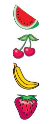 Happy Fruits (4 Small Tattoos)