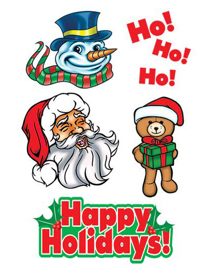 Happy Holidays Temporary Tattoo Sheet (5 Tattoos)