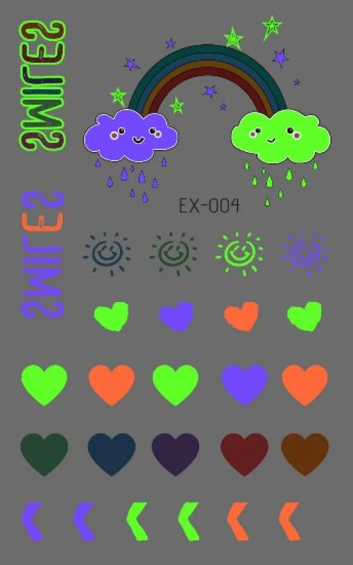 Heart Rain Glow Temporary Tattoo - Image 2