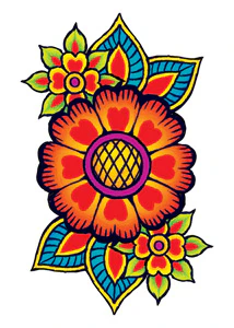 Hippie Flowers Tattoo