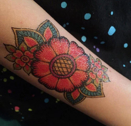 Hippie Flowers Tattoo - Image 2