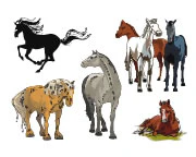 Horses Multi Tattoo (5 Tattoos)