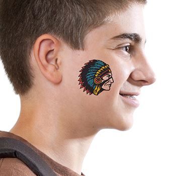 Indian Head With Feathers Tattoo - Image 2