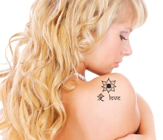 Kanji, Necklaces & Lotus Fowers (23 Tattoos) - Image 3