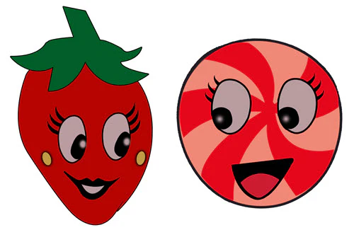 Katy Perry - Strawberry & Peppermint Tattoos (2 tattoos)