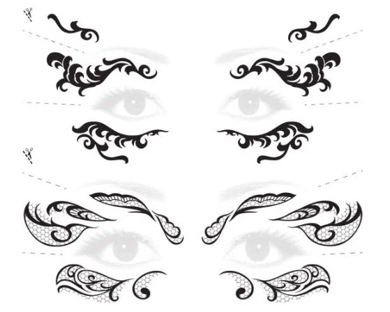 Lace Masks Masquerade Costume Tattoo - Image 2