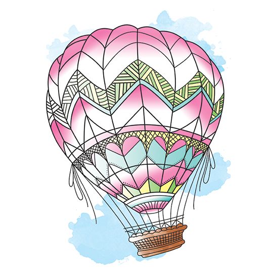 Large Hot Air Balloon Tattoo