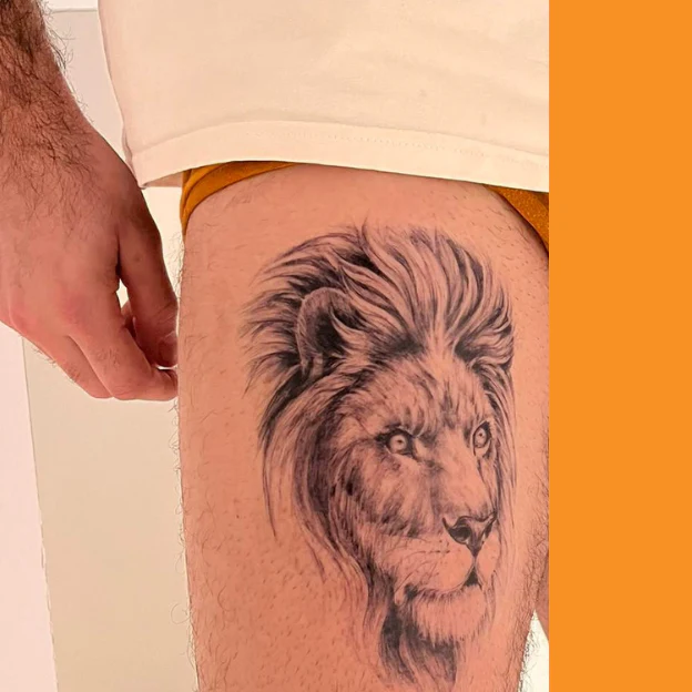 Large Realistic Lion Temporary Tattoo