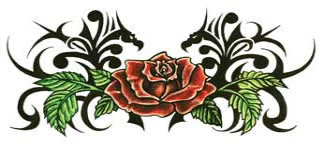 Large Tribal Rose Tattoo