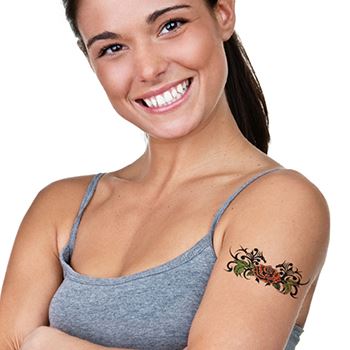 Large Tribal Rose Tattoo - Image 2