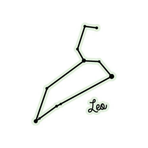 Lion Constellation Glow Temporary Tattoo