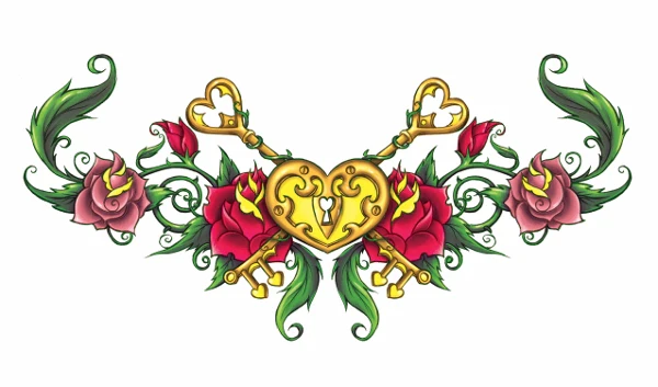 Locked Heart Lower Back Tattoo
