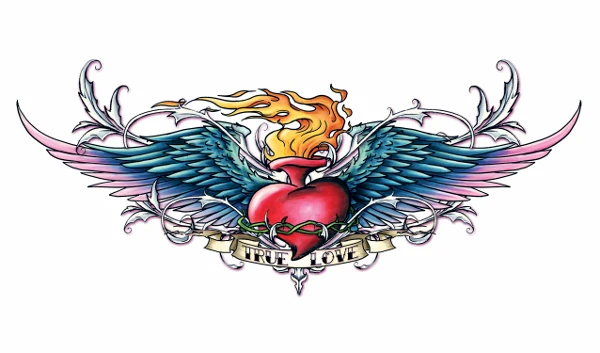 Lower Back True Love Heart Tattoo