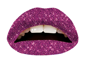 Magenta Glitteratti Violent Lips (3 Lip Tattoo Sets) - Image 3