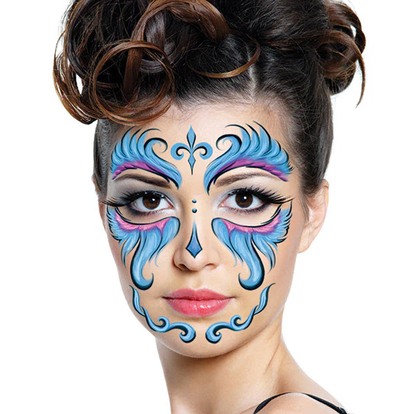 Mardi Gras Glitter Face Tattoo - Image 2